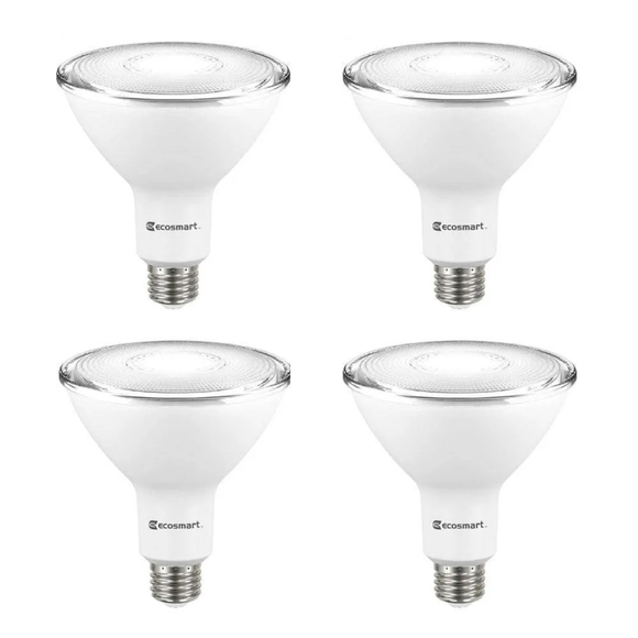 EcoSmart 90W Equivalent Bright White PAR38 Non-Dimmable LED Flood Light Bulb (4) - Picture 2 of 4